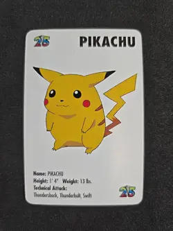 1998 Pikachu Pokemon Playing Card KFC - Image 1