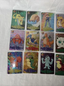 Pokemon Japanese Vintage Vending Stickers Prism Holo Card Lot 9 - Image 2