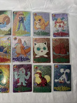 Pokemon Japanese Vintage Vending Stickers Prism Holo Card Lot 9 - Image 3