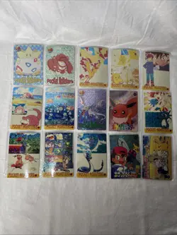 Pokemon Japanese Vintage Vending Stickers Prism Holo Card Lot 8 - Image 1