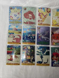 Pokemon Japanese Vintage Vending Stickers Prism Holo Card Lot 8 - Image 2