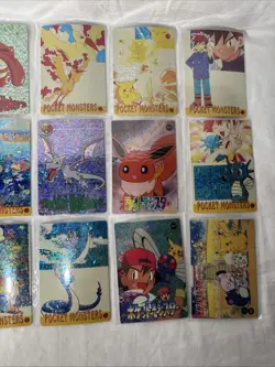 Pokemon Japanese Vintage Vending Stickers Prism Holo Card Lot 8 - Image 3