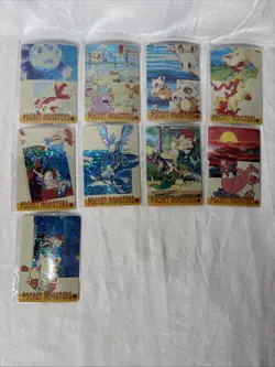 Pokemon Japanese Vintage Vending Stickers Prism Holo Card Lot 8 - Image 4