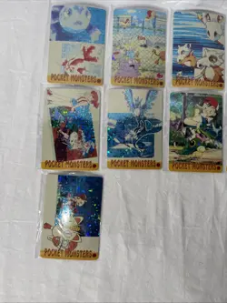 Pokemon Japanese Vintage Vending Stickers Prism Holo Card Lot 8 - Image 5