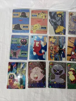 Pokemon Japanese Vintage Vending Stickers Prism Holo Card Lot 6 - Image 2