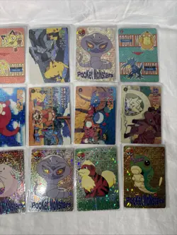 Pokemon Japanese Vintage Vending Stickers Prism Holo Card Lot 6 - Image 3