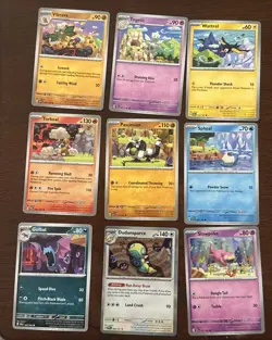 Pokemon Teeziro Connecting Picture Puzzle Art Cards (9) Not Cut Slopoke Vibrava - Image 1