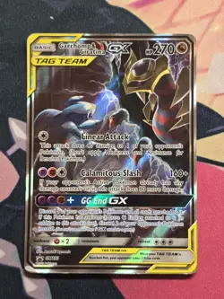 Pokemon Garchomp and Giratina GX SM193 Black Star Promo Card LP - Image 1