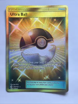 Pokemon TCG Ultra Ball Gold Secret Rare Holo Card Sun and Moon 161/149 - Image 1