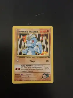 Pokemon Giovanni’s Machop Vintage Card Gym Challenge #72/132 Wotc 2000 - Image 1