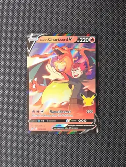 Pokemon TCG Lance's Charizard V SWSH133 Black Star Promo Celebrations Holo Card - Image 1