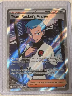 Pokemon TCG-Team Rockets Archer 223/182 Full Art Ultra Rare Destined Rivals NM/M - Image 1