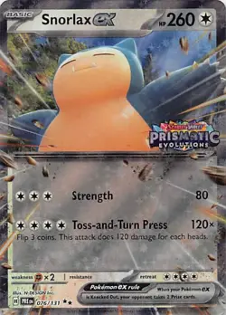 SNORLAX EX (PRISMATIC EVOLUTION STAMPED) 076/131 HOLO POKEMON NM - Image 1