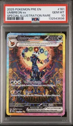 2025 POKEMON PRISMATIC EVOLUTIONS SPECIAL ILLUSTRATION RARE UMBREON EX PSA 10 - Image 1