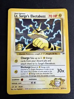 POKEMON Lt. Surge's Electabuzz 6/132 Gym Heroes Unlimited Holo Rare - Image 1