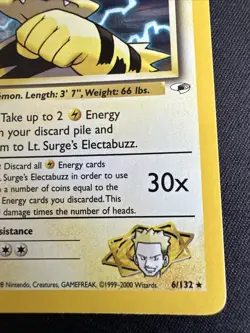 POKEMON Lt. Surge's Electabuzz 6/132 Gym Heroes Unlimited Holo Rare - Image 4