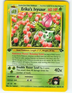 Erika's Ivysaur - 1st Edition - 41/132 Gym Challenge - Pokemon TCG - 2000 - Image 1