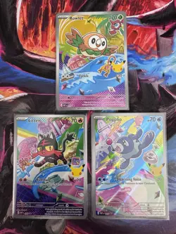 Pokemon First Partner Promos 30th Alolan Starters Rowlet 43 Litten 44 Popplio 45 - Image 1