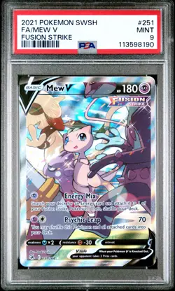 2021 POKEMON SWORD & SHIELD FUSION STRIKE #251 FULL ART MEW V PSA 9 ALT ART - Image 1