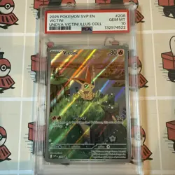 2025 Pokemon SVP Victini Black Star Promo #208 PSA 10 - Image 1