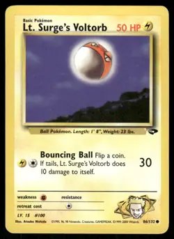 Pokemon Tcg Lt. Surge's Voltorb #86 Pokemon Gym Challenge LP - Image 1