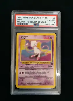 Graded PSA 6 2000 Pokemon Black Star - Mew - Promo - Pokemon League #8 - Image 1