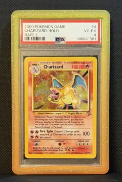 Pokemon Charizard Holo Base Set 2 PSA 4 #4 4/130 Mint - Image 1