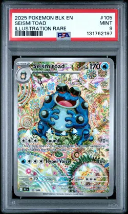 2025 POKEMON SV BLACK BOLT - BLK EN #105/086 SEISMITOAD ILLUSTRATION RARE PSA 9 - Image 1