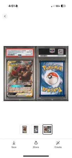 Umbreon & Darkrai GX 125/236 Sm-Unified Minds Holo PSA 10 Pokemon - Image 2