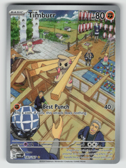 Timburr Pokemon Twilight Masquerade 183/167 Full Art Illustration Rare NM - Image 1