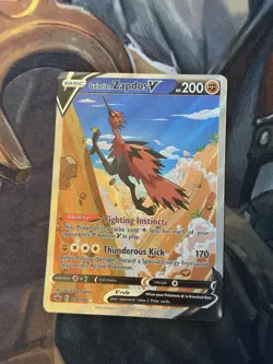 Pokemon Chilling Reign Galarian Zapdos v Full Art Alternate 174/198 Ultra Rare - Image 2