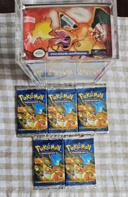 1999 Pokemon Base Set Unlimited Booster Pack-Charizard Art Factory Sealed| 1pack - Image 1