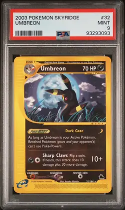 Pokemon Umbreon Skyridge NON Holo Rare #32 PSA 9 Mint - Image 1