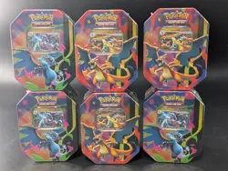 6x (Set of 3)Pokemon TCG: Mega Charizard X & Y EX Tins Brand New Factory Sealed - Image 1