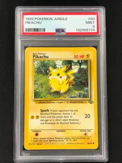 Pokemon 1999 Pikachu 60/64 Jungle PSA 9 - Image 1