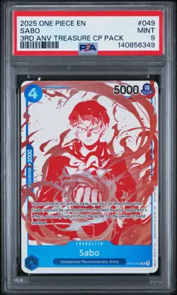 2025 One Piece Royal Blood OP10 Sabo Rare #OP10-049 PSA 9 - Image 1