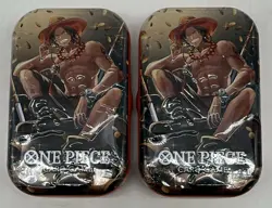 Lot of (2) One Piece TCG Tin Pack Set Vol.2 Portgas.D.Ace Mini Tins SEALED - Image 1