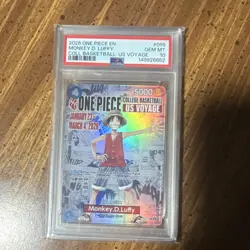 One Piece CCG Monkey.D.Luffy Basketball PSA 10 Promo 4 Cost 5000 Power English - Image 1
