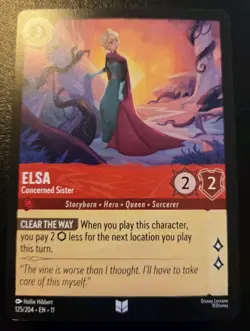 Elsa - Concerned Sister 125/204 Uncommon Winterspell Disney Lorcana TCG - Image 1