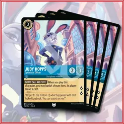 Disney Lorcana TCG: JUDY HOPPS Optimistic x4 Rise of the Floodborn Uncommon - Image 1