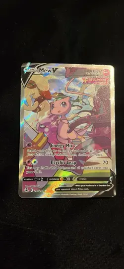 Pokemon Mew v Holo Alternative Art Ultra Rare TCG Fusion Strike Card 251/264 - Image 1