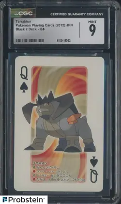 2012 Pokemon Japanese Playing Cards Black 2 Deck Queen Terrakion CGC 9 MINT - Image 1