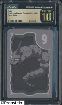 2022 Pokemon Korean Playing Cards Paper Safari 9 Onix CGC 10 PRISTINE - Image 1