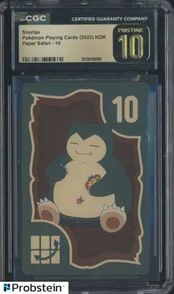 2022 Pokemon Korean Playing Cards Paper Safari 10 Snorlax CGC 10 PRISTINE - Image 1
