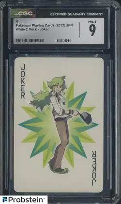 2012 Pokemon Japanese Playing Cards White 2 Deck Joker N CGC 9 MINT - Image 1