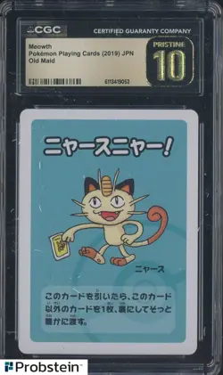 2019 Pokemon Japanese Playing Cards Old Maid Meowth CGC 10 PRISTINE - Image 1