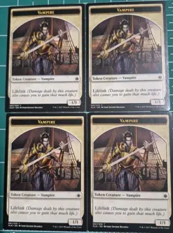 (4) Vampire Token (001/010) *PLAYSET* Ixalan Regular MTG - Image 1