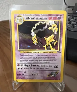 Sabrina's Alakazam 16/132 Gym Challenge Unlimited Holo Rare SWIRL Pokemon READ A - Image 1