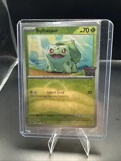 Pokemon TCG Bulbasaur 001/165,151 Best Buy Stamped Promo Card, Sealed - Image 1