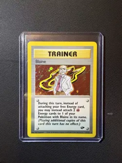 Pokemon TCG Blaine Trainer Gym Challenge Holo - Image 1